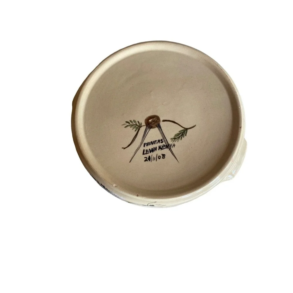Phineas Ceramics Lewa Kenya Ants Feather Illustration Tart Dish Plate